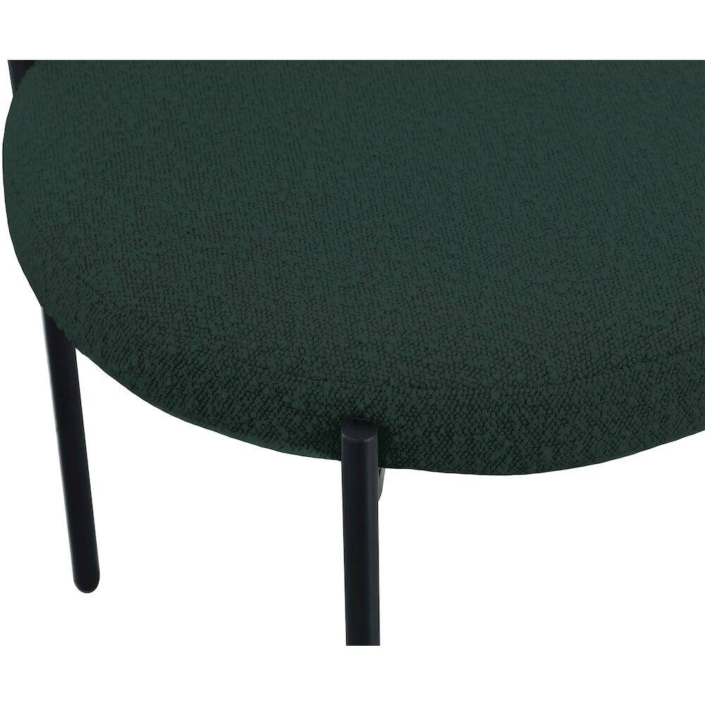 Alt View 4. Meridian Furniture - Beacon Green Boucle Fabric Dining Chair, Set of 2 - Green.