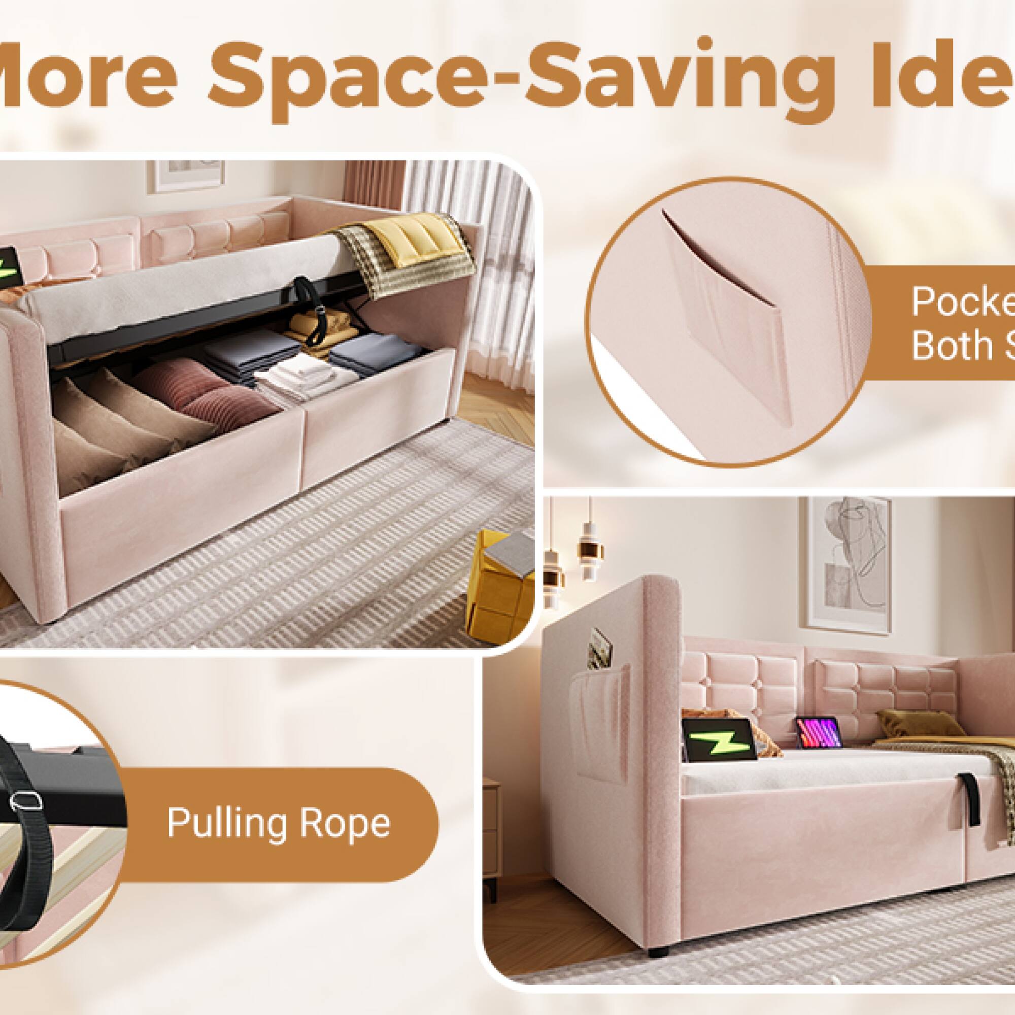 More Space-Saving Ideas

Pocket Both Sides

Pulling Rope