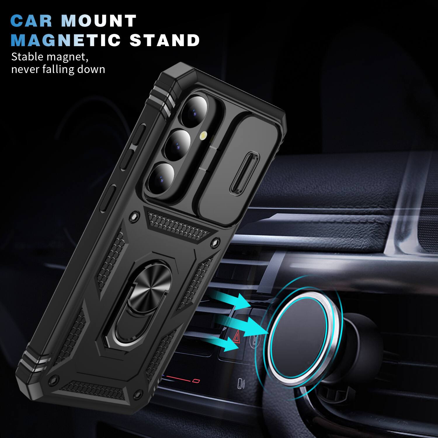 CAR MOUNT MAGNETIC STAND  
Stable magnet, never falling down