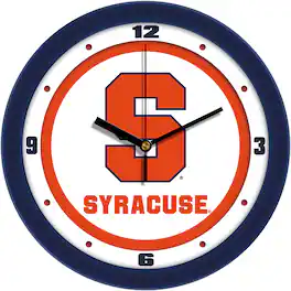 MpDirect - Syracuse Orange 11.5'' Suntime Premium Glass Face Traditional Logo Wall Clock - Multicolor