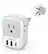 Front. TESSAN - European Travel Plug Adapter 4 Outlets 3 USB (1 USB C PD 20W) Portable for EU Spain France Italy Germany Portugal - Grey.