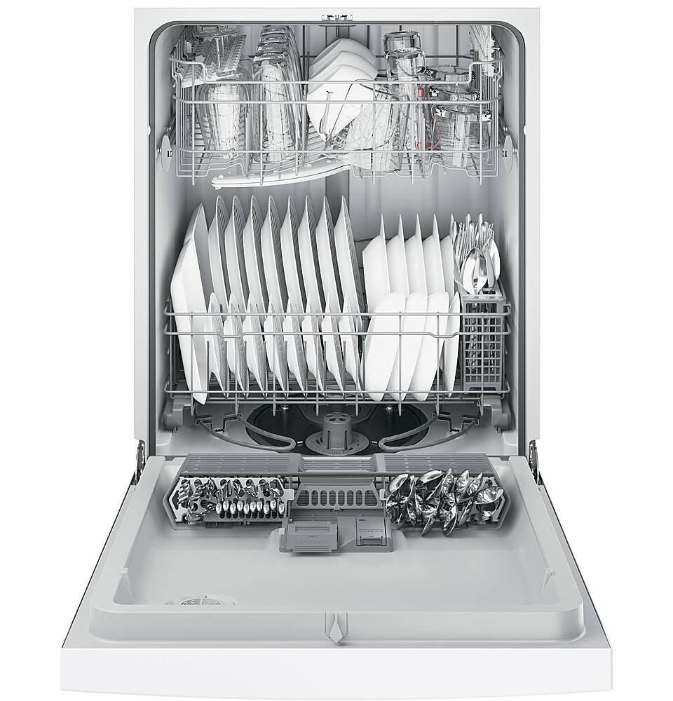 Best Buy GE 24" Front Control Tall Tub BuiltIn Dishwasher White on