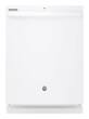 GE - 24" Top Controls Tall Tub Built-In Dishwasher - White-on-White - Larger Front