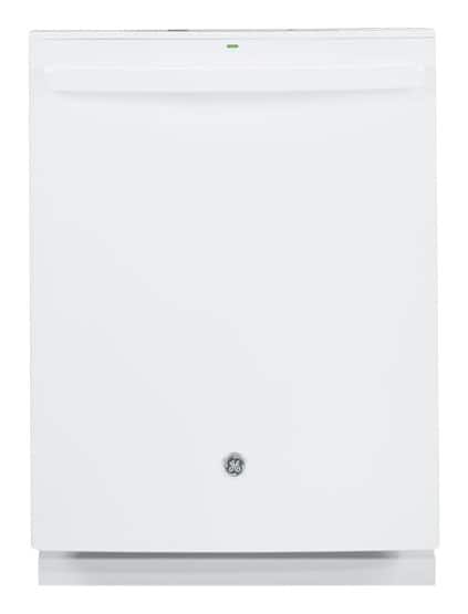 Front. GE - 24" Top Controls Tall Tub Built-In Dishwasher with Stainless Steel Tub.