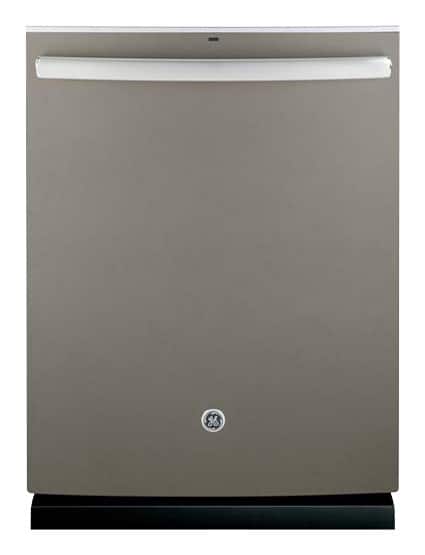 Front. GE - 24" Top Control Tall Tub Built-In Dishwasher with Stainless Steel Tub.