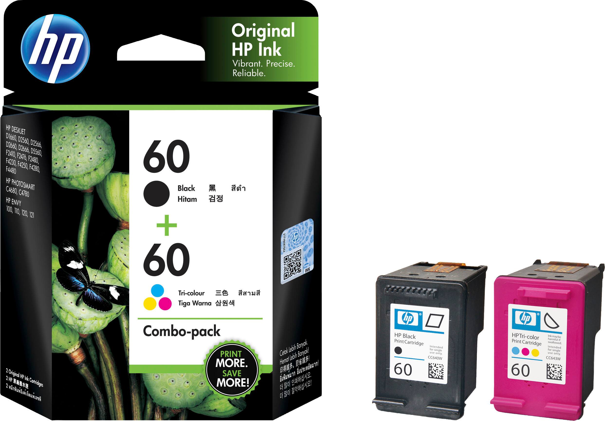 Alt View 12. HP - 60 2-Pack Standard Capacity Ink Cartridges - Black & Tri-Color.