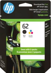 HP - 62 2-Pack Standard Capacity Ink Cartridges - Black & Tri-Color - Front_Zoom