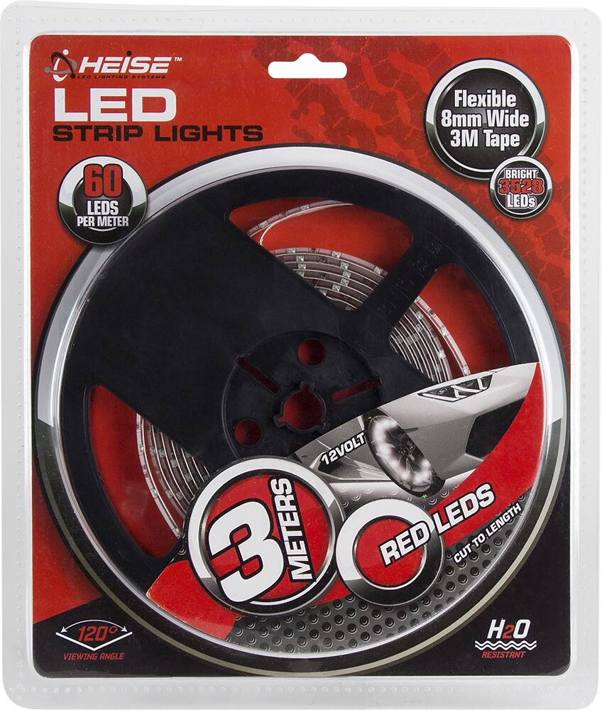 Front. Heise - 9.84' LED Strip Light - Red.