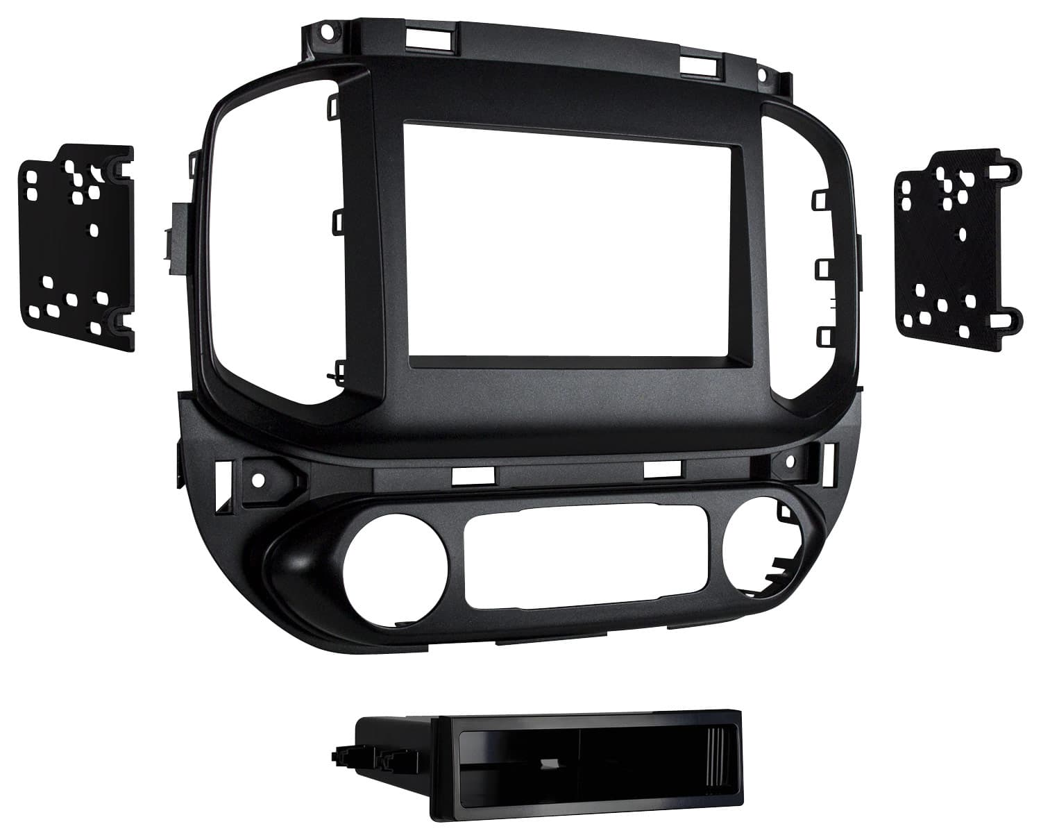 Front. Metra - Dash Kit for Select 2015-2022 Chevrolet Colorado DIN DDIN - Gunmetal Gray.