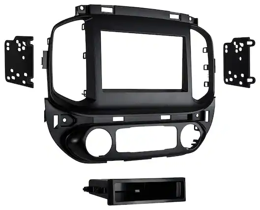 Front. Metra - Dash Kit for Select 2015-2022 Chevrolet Colorado DIN DDIN - Gunmetal Gray.