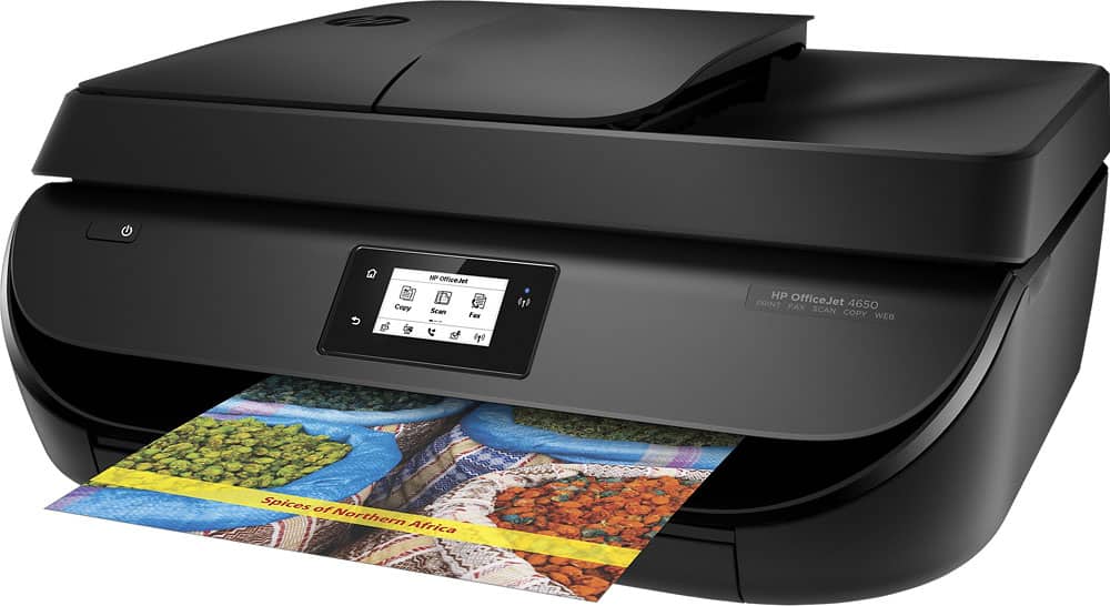 Left. HP - OfficeJet 4650 Wireless All-In-One Instant Ink Ready Printer - Black.