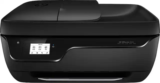 Front. HP - OfficeJet 3830 Wireless All-In-One Instant Ink Ready Inkjet Printer - Black.