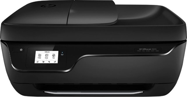 HP - OfficeJet 3830 Wireless All-In-One Instant Ink Ready Printer - Black - Front Zoom