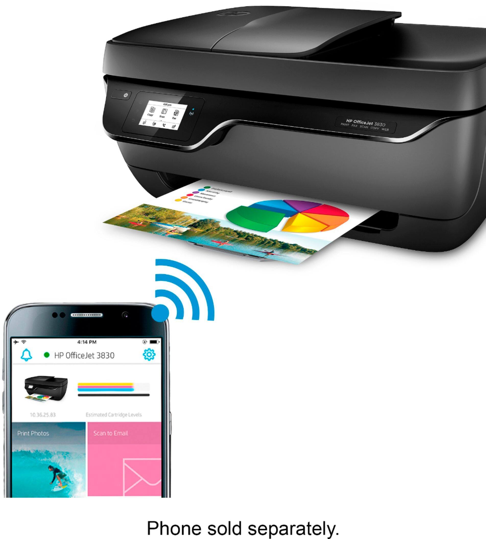 Alt View 12. HP - OfficeJet 3830 Wireless All-In-One Instant Ink Ready Inkjet Printer - Black.