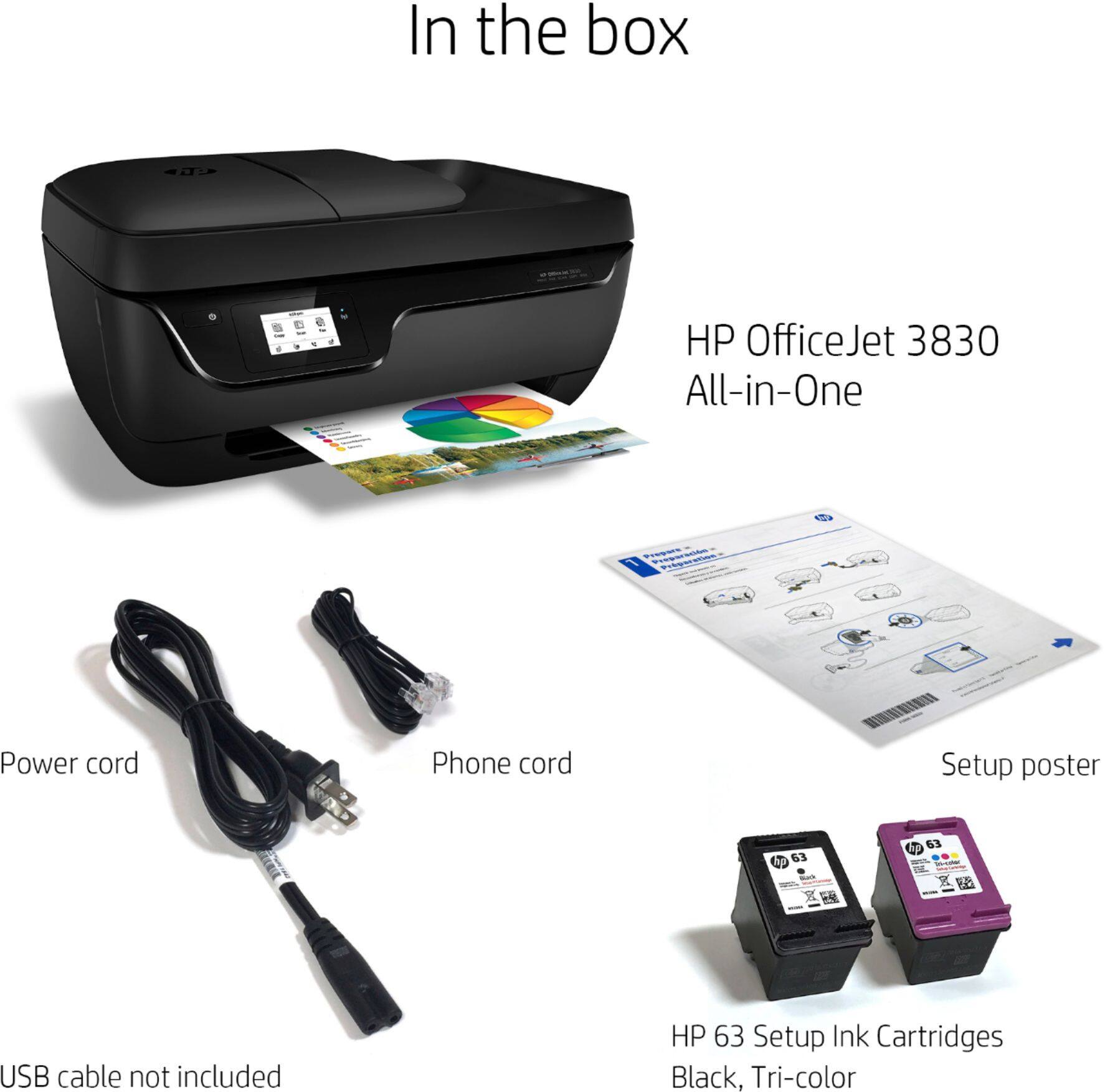 Alt View 1. HP - OfficeJet 3830 Wireless All-In-One Instant Ink Ready Inkjet Printer - Black.