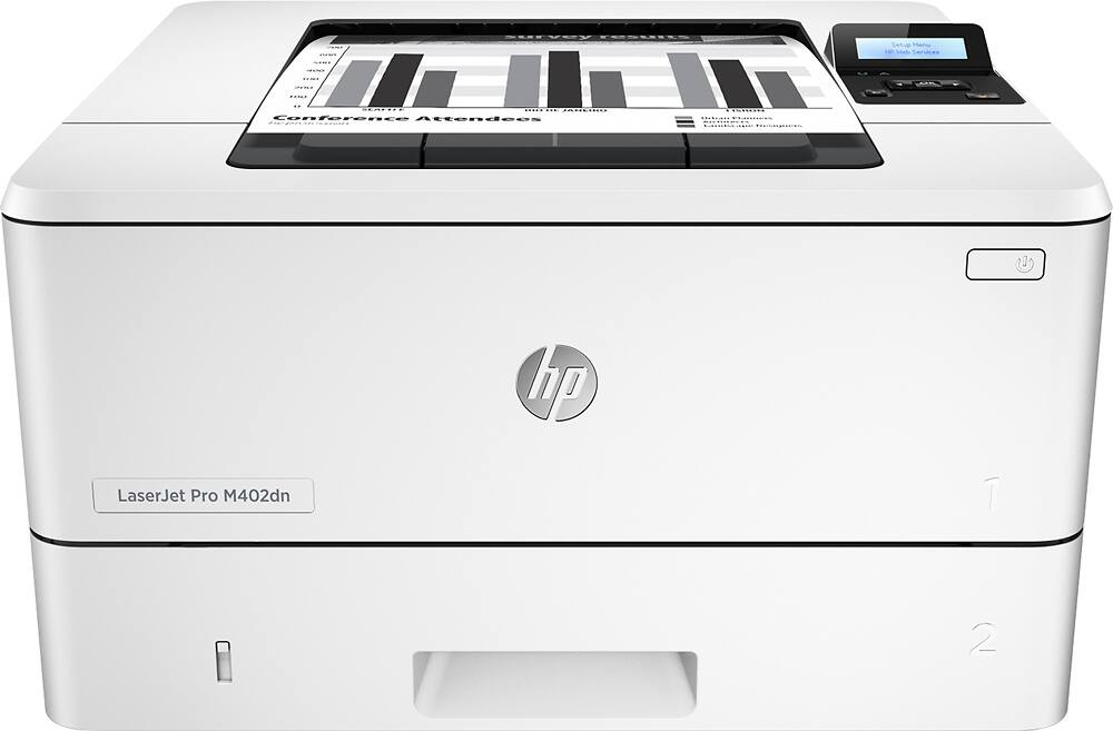 Front. HP - LaserJet Pro m402dn Black-and-White Printer - Gray.
