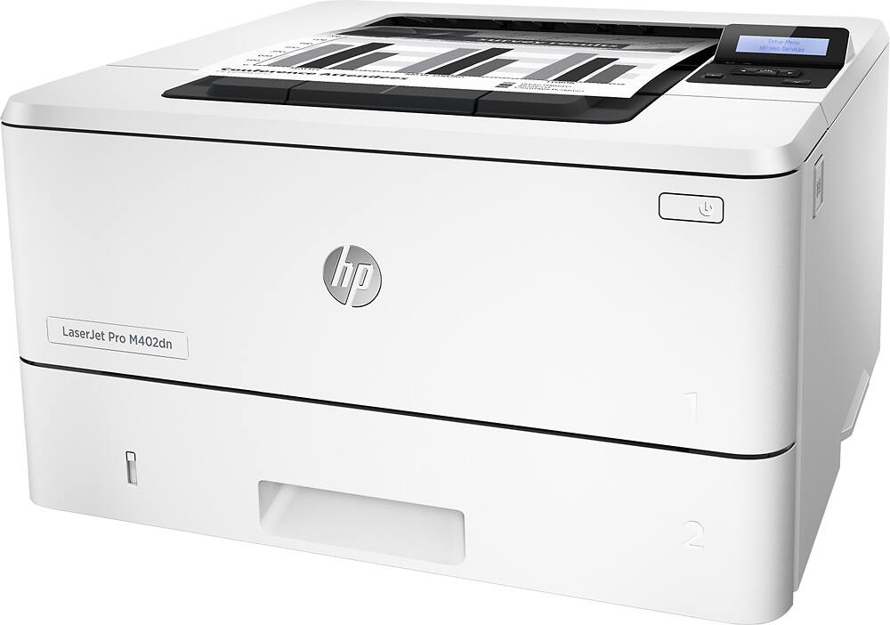 Left. HP - LaserJet Pro m402dn Black-and-White Printer - Gray.