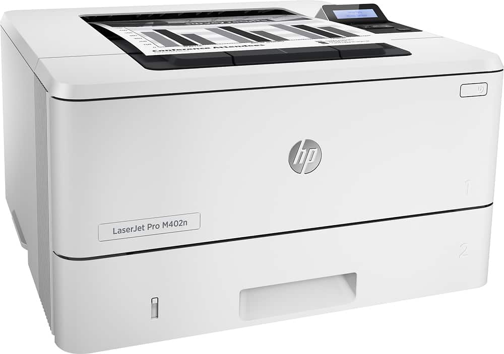 Angle. HP - LaserJet Pro m402n Black-and-White Printer - Gray.