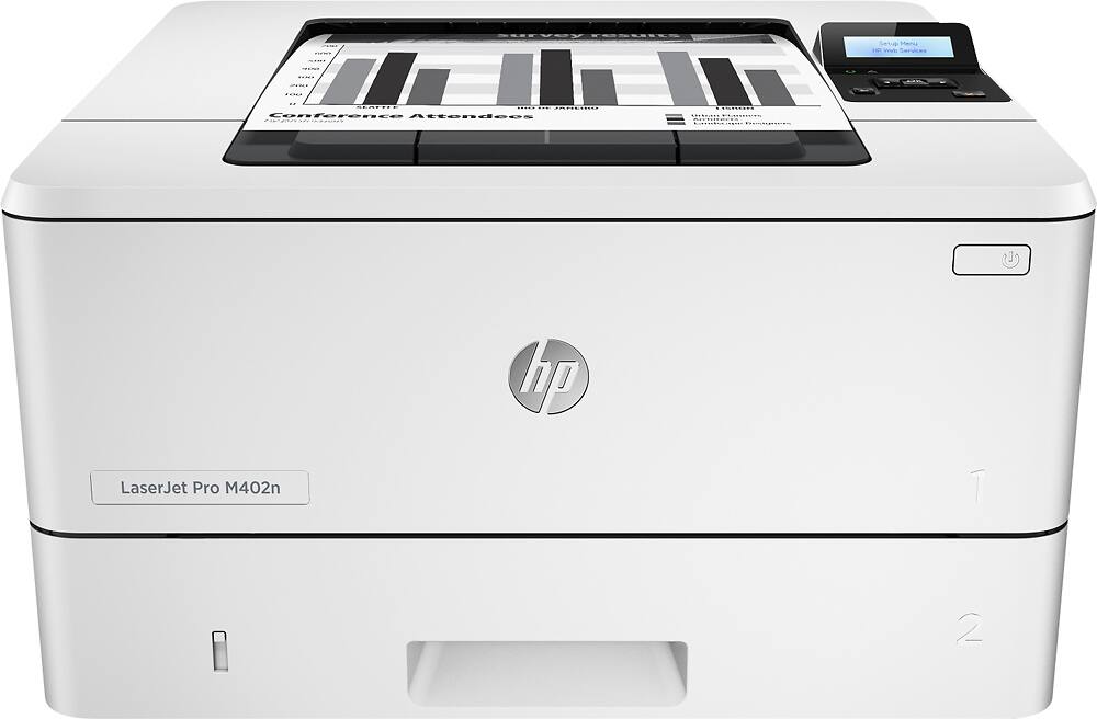 Front. HP - LaserJet Pro m402n Black-and-White Printer - Gray.