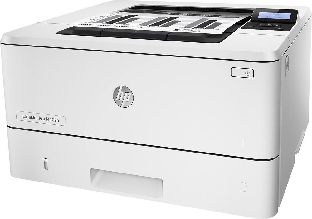 Left. HP - LaserJet Pro m402n Black-and-White Printer - Gray.