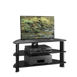 CorLiving - Glass TV Stand, for TVs up to 43" - Satin Black - Angle_Zoom