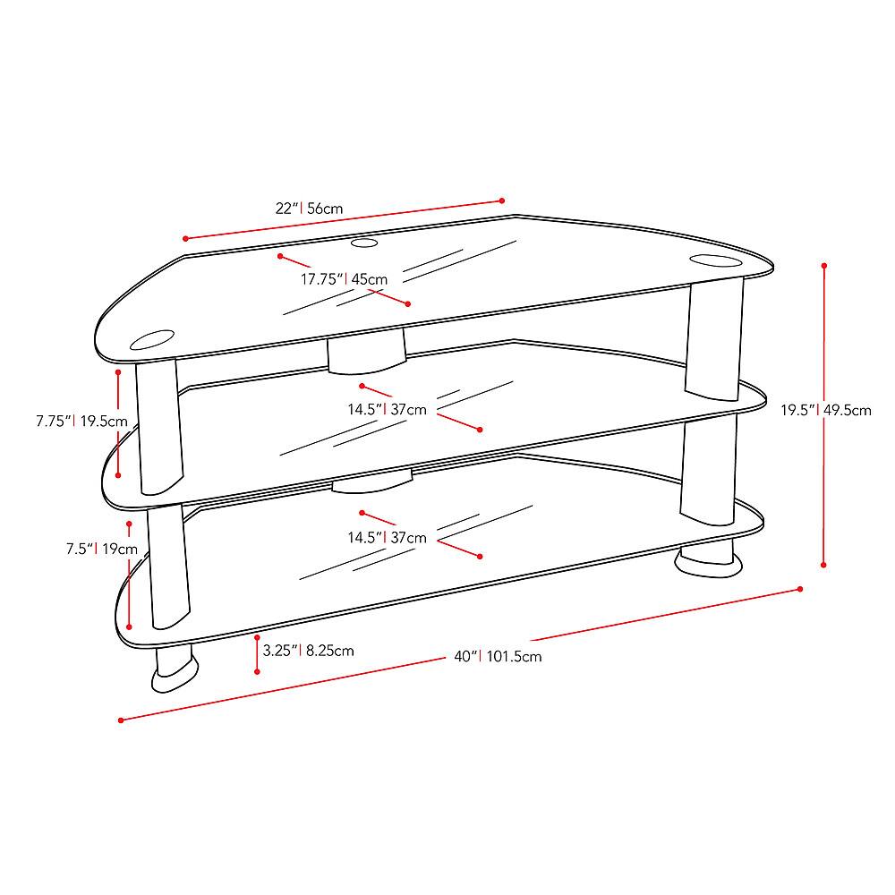 Alt View 11. CorLiving - Glass TV Stand, for TVs up to 43" - Satin Black.