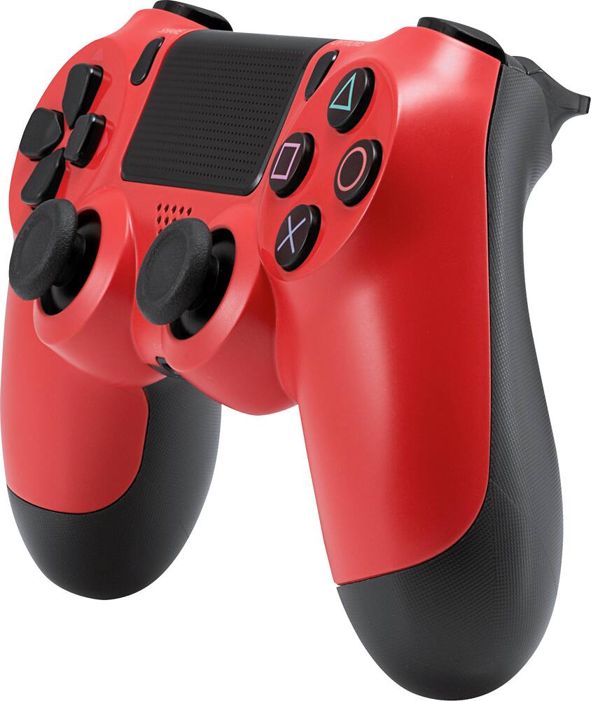 Left. Sony - DUALSHOCK 4 Wireless Controller for PlayStation 4 - Magma Red.