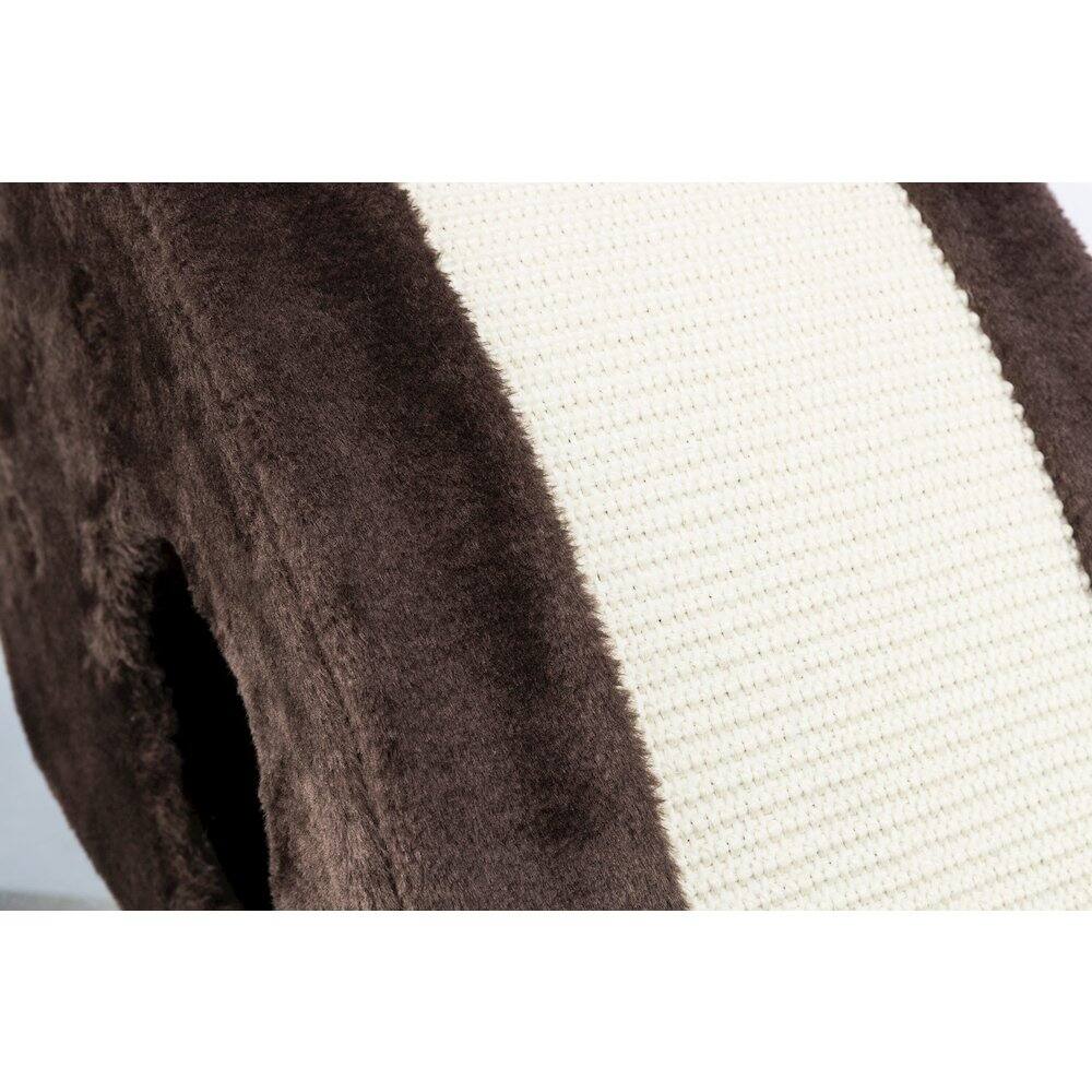 Alt View 3. TRIXIE - Topi Plush Cover Indoor Cat Condo with Sisal Scratching Surface & Cat Toys - Brown.