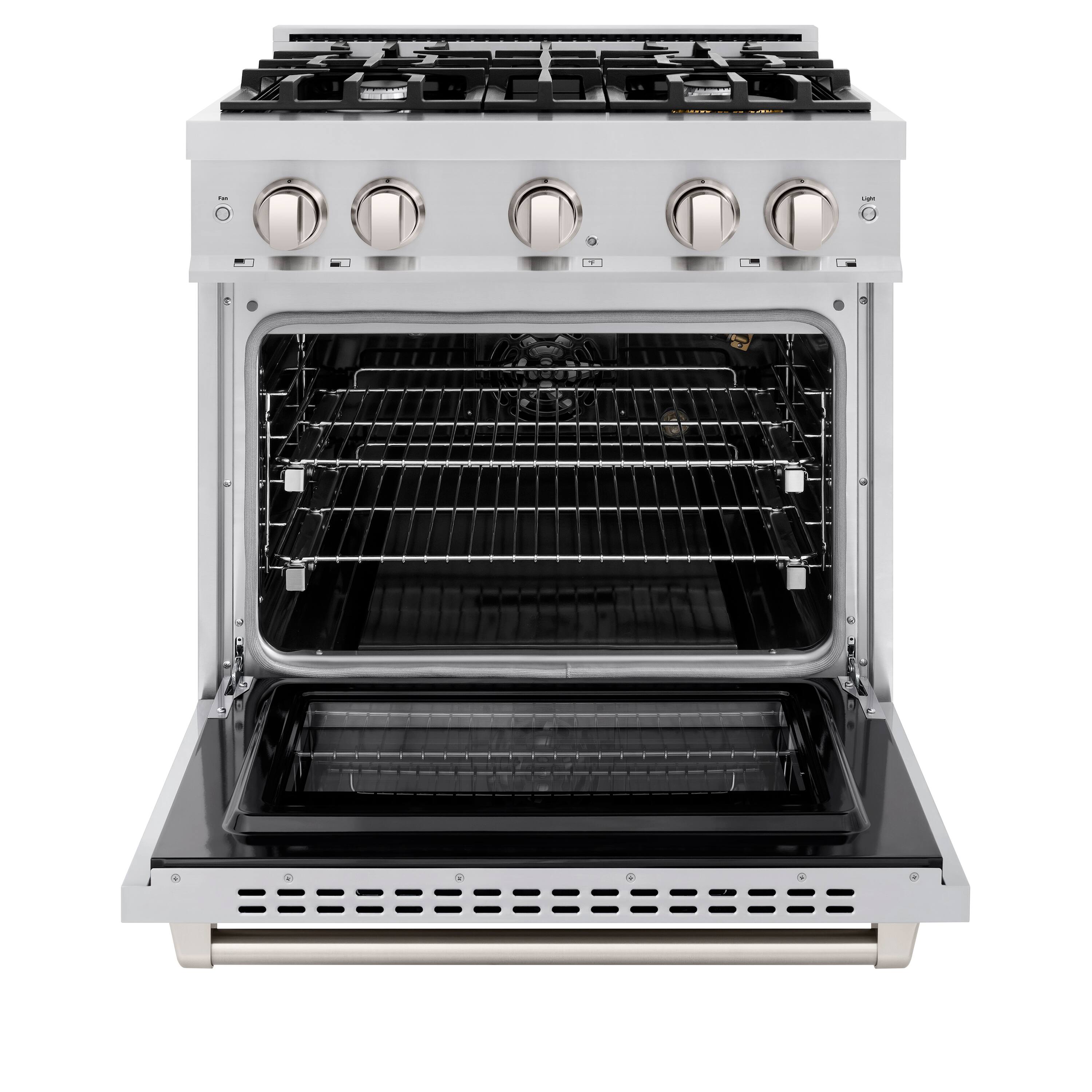 Alt View 1. ZLINE - ZLINE 30 in. 4.2 cu. ft. Freestanding Select Gas Range with 4 Burner Cooktop and Convection Oven (HGR30) - Stainless Steel.