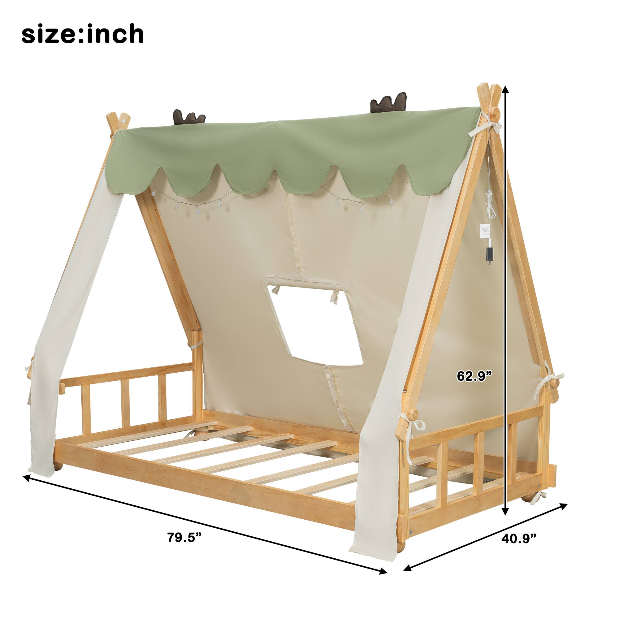 size: inch  
62.9" 79.5" 40.9"