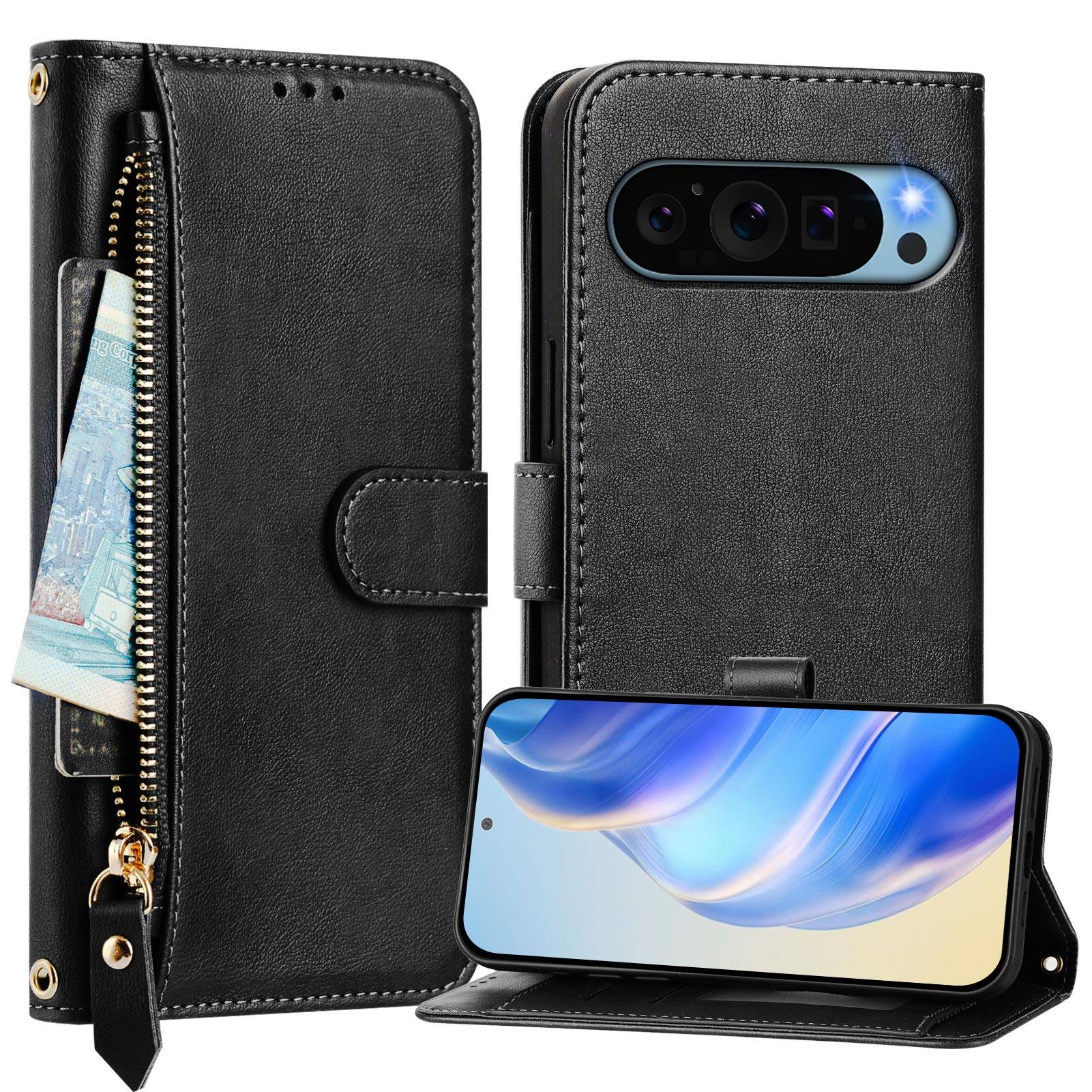 UUCOVER Zipper Wallet Case for Google Pixel 11 Pro XL Magnetic PU ...