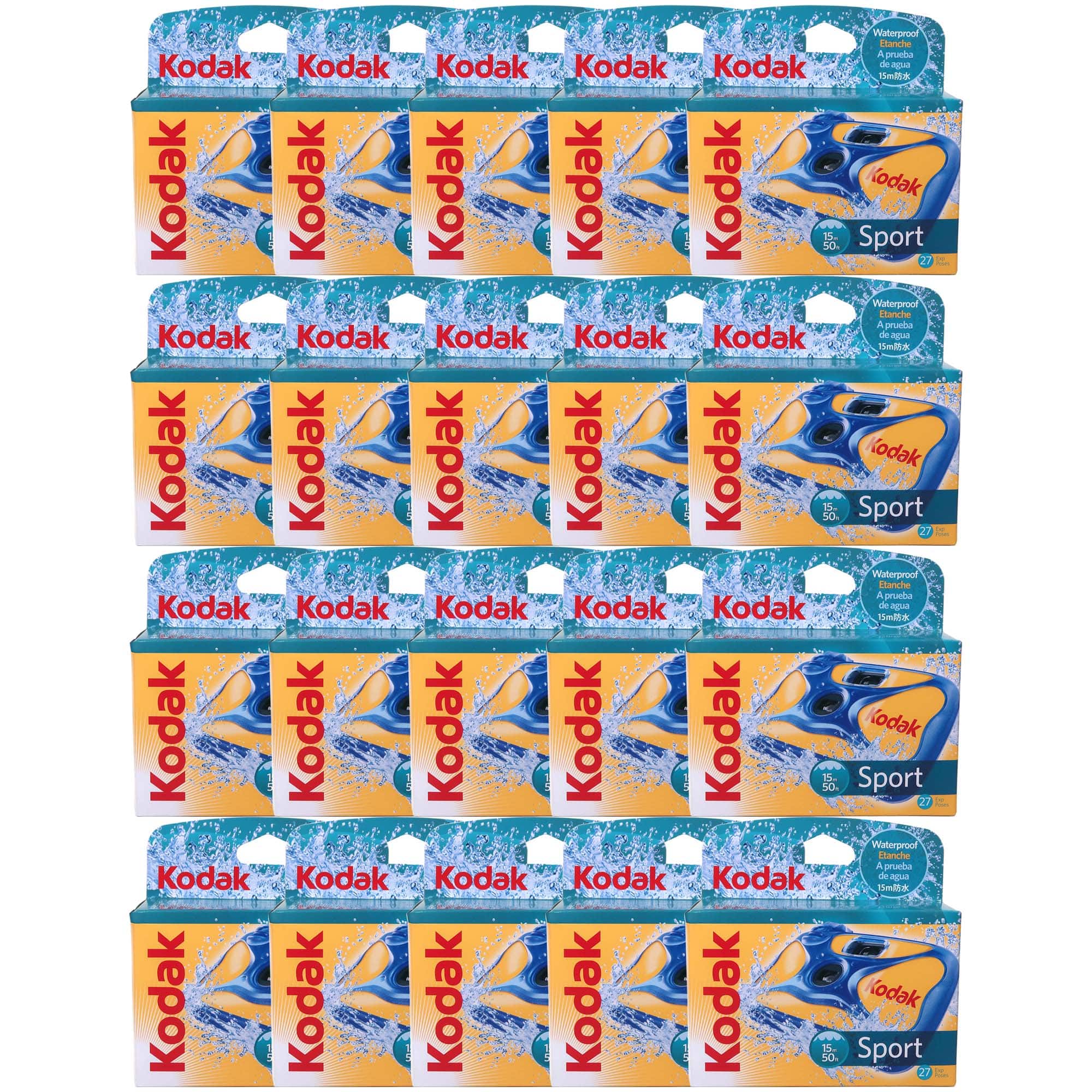 20x Kodak Water and Sport One-Time Use Disposable Camera Waterproof 27 Exposures