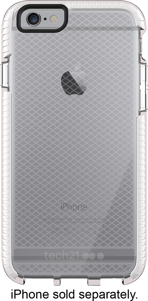 evo check case for apple iphone 6 and 6s - clear/white
