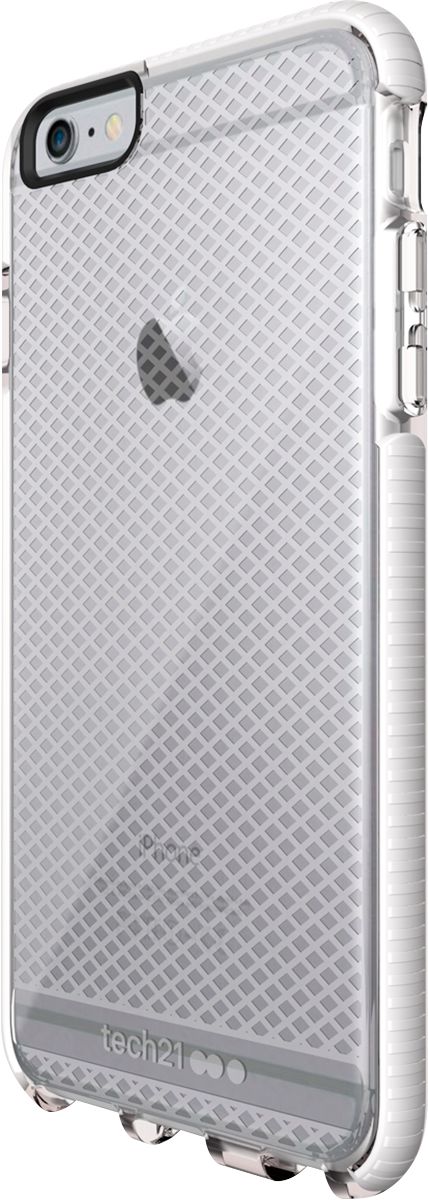 Left View: Tech21 - EVO Case for Apple® iPhone® 6 Plus and 6s Plus - Clear/White