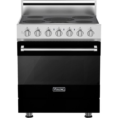 Viking - 4.7 Cu. Ft. Self-Cleaning Freestanding Electric Convection Range - Black
