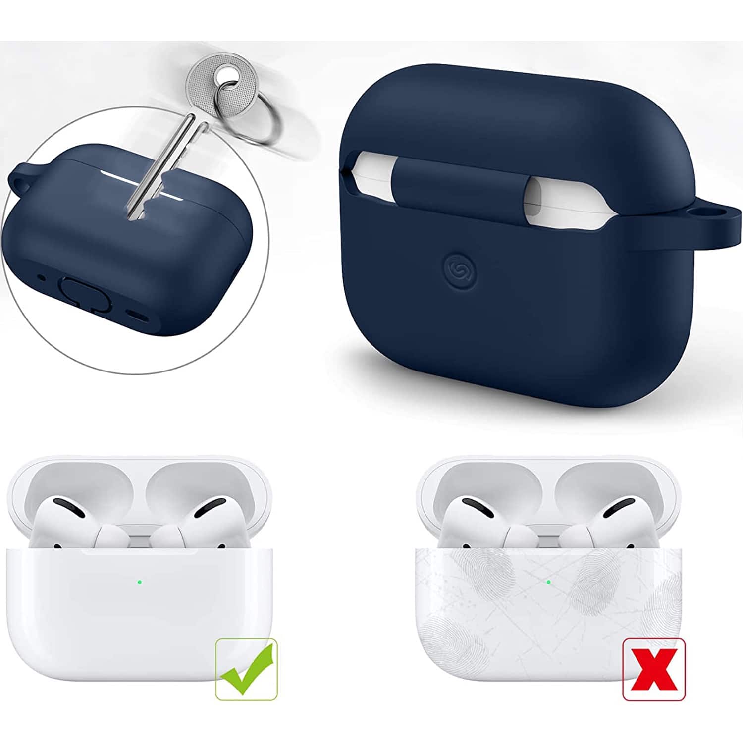 Alt View 14. SaharaCase - Case for Apple AirPods Pro 2 (2nd Generation 2022) - Navy.