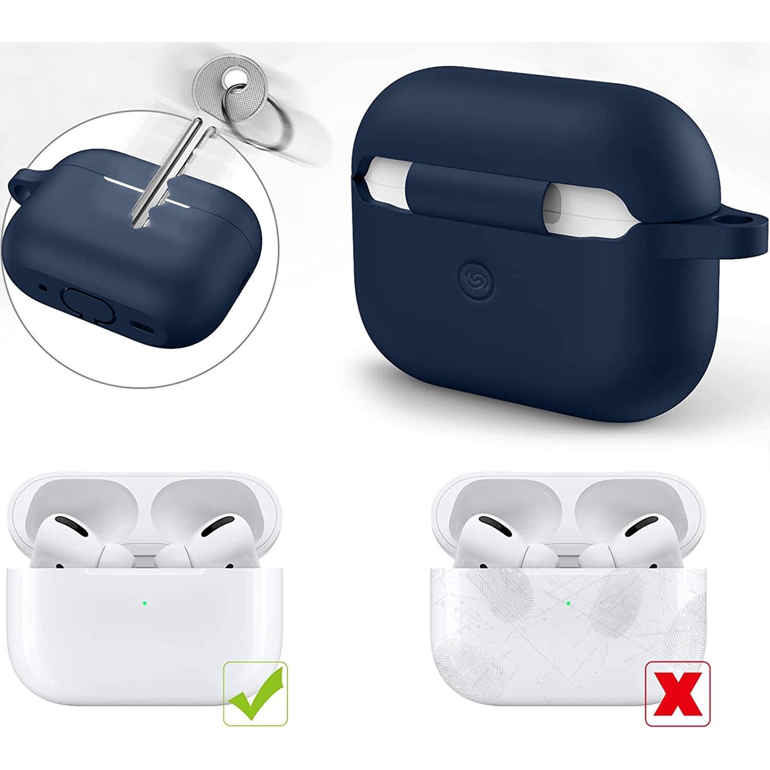 Alt View 14. SaharaCase - Case for Apple AirPods Pro 2 (2nd Generation 2022) - Navy.