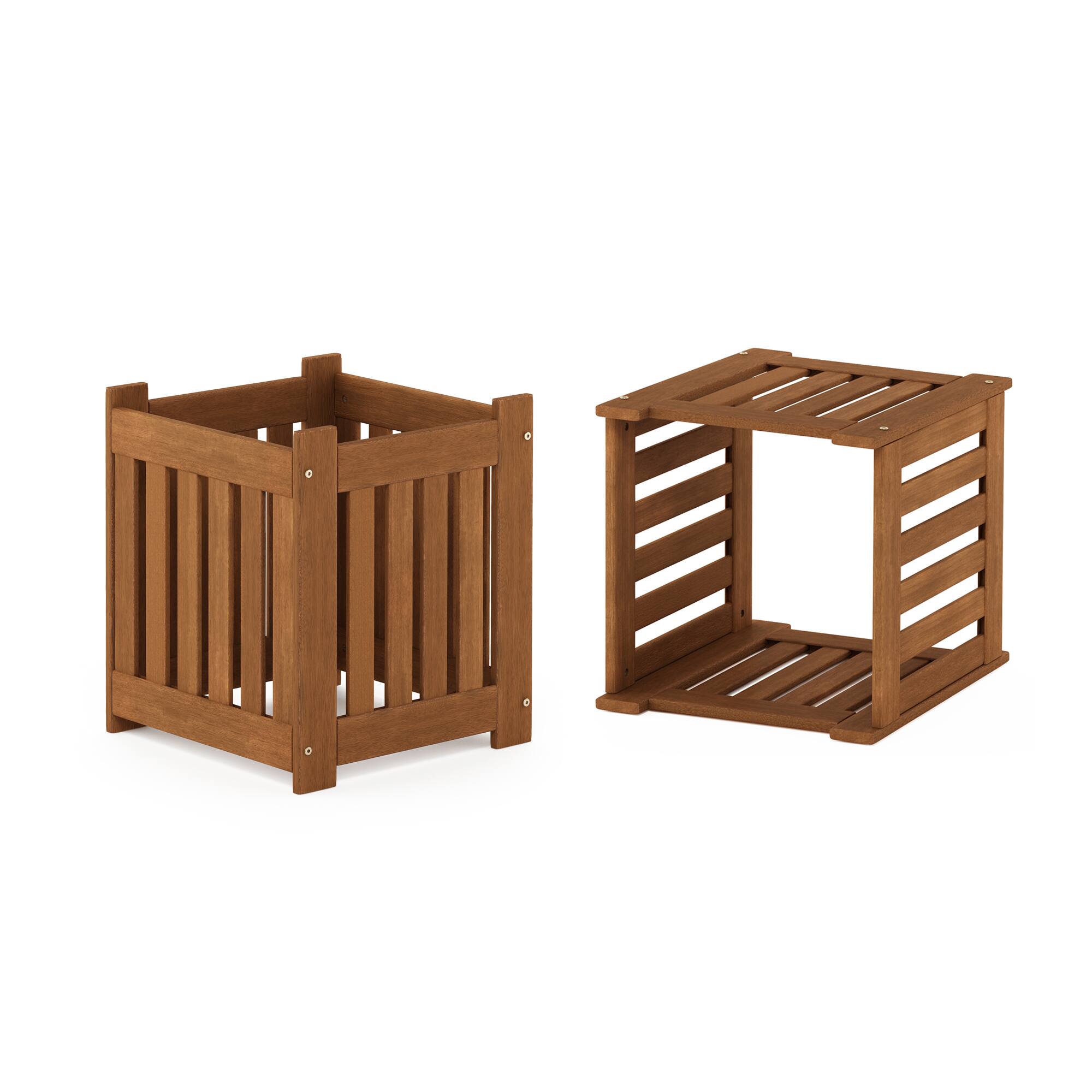 Alt View 2. Furinno - Tioman Hardwood Outdoor Lifestyle Flowerbox, Set of 2 - Natural.