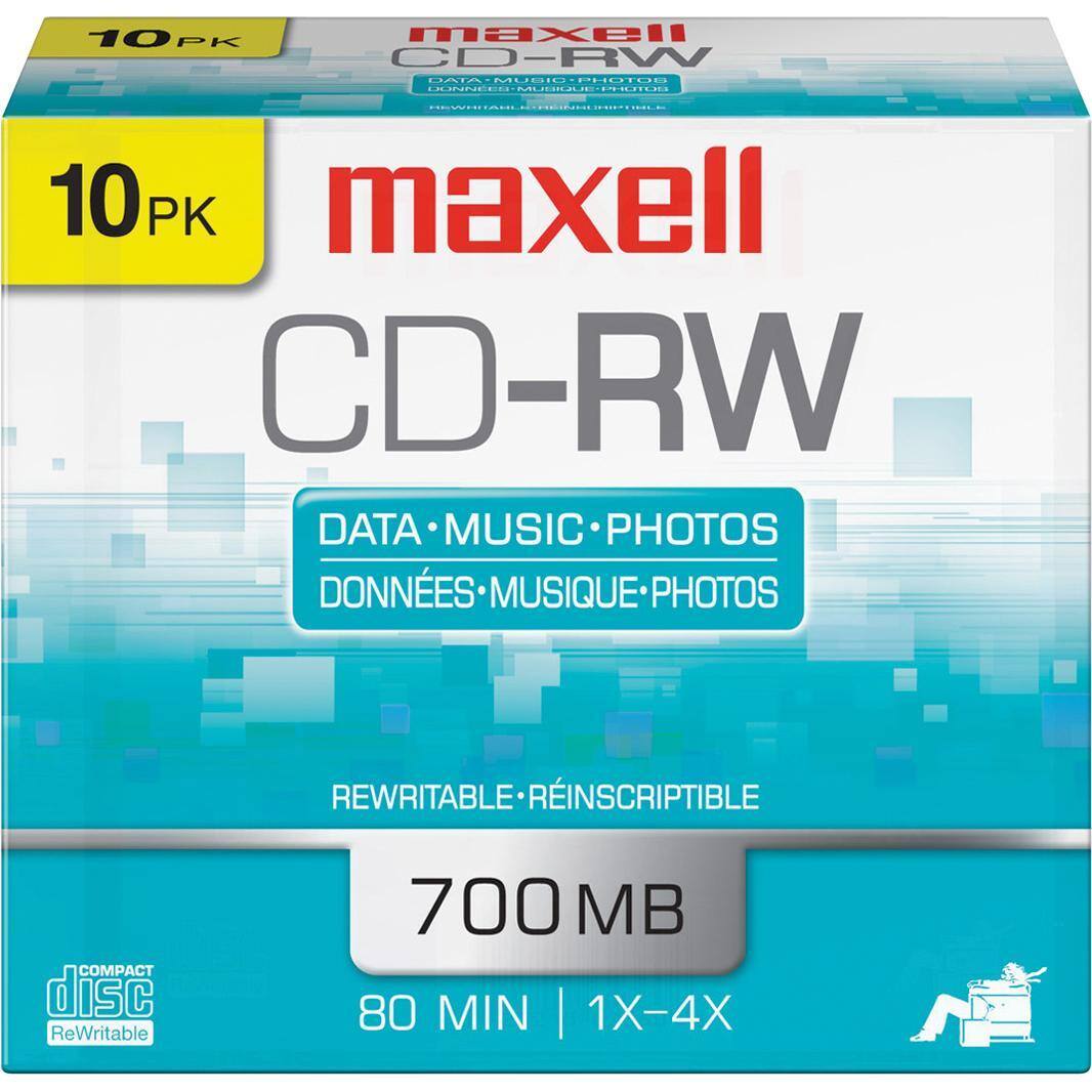 Alt View Standard 20. Maxell - CD Rewritable Media - CD-RW - 4x - 700 MB - 10 Pack.