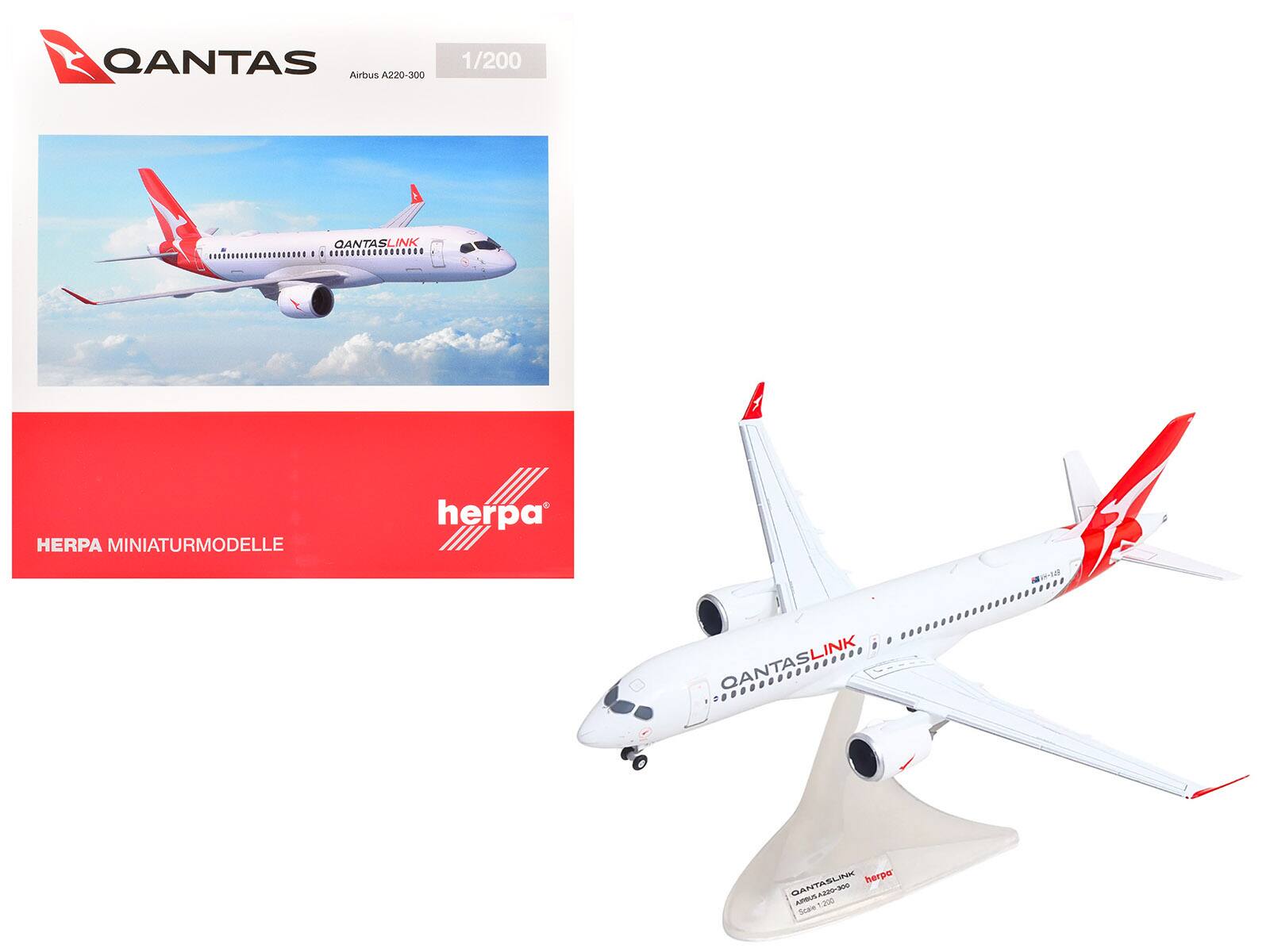 QANTAS Airbus A220-300  
1/200  
QANTASLINK  
HERPA MINIATURMODELL  
herpa  
QANTASLINK  
Airbus A220-300  
Scale 1:200
