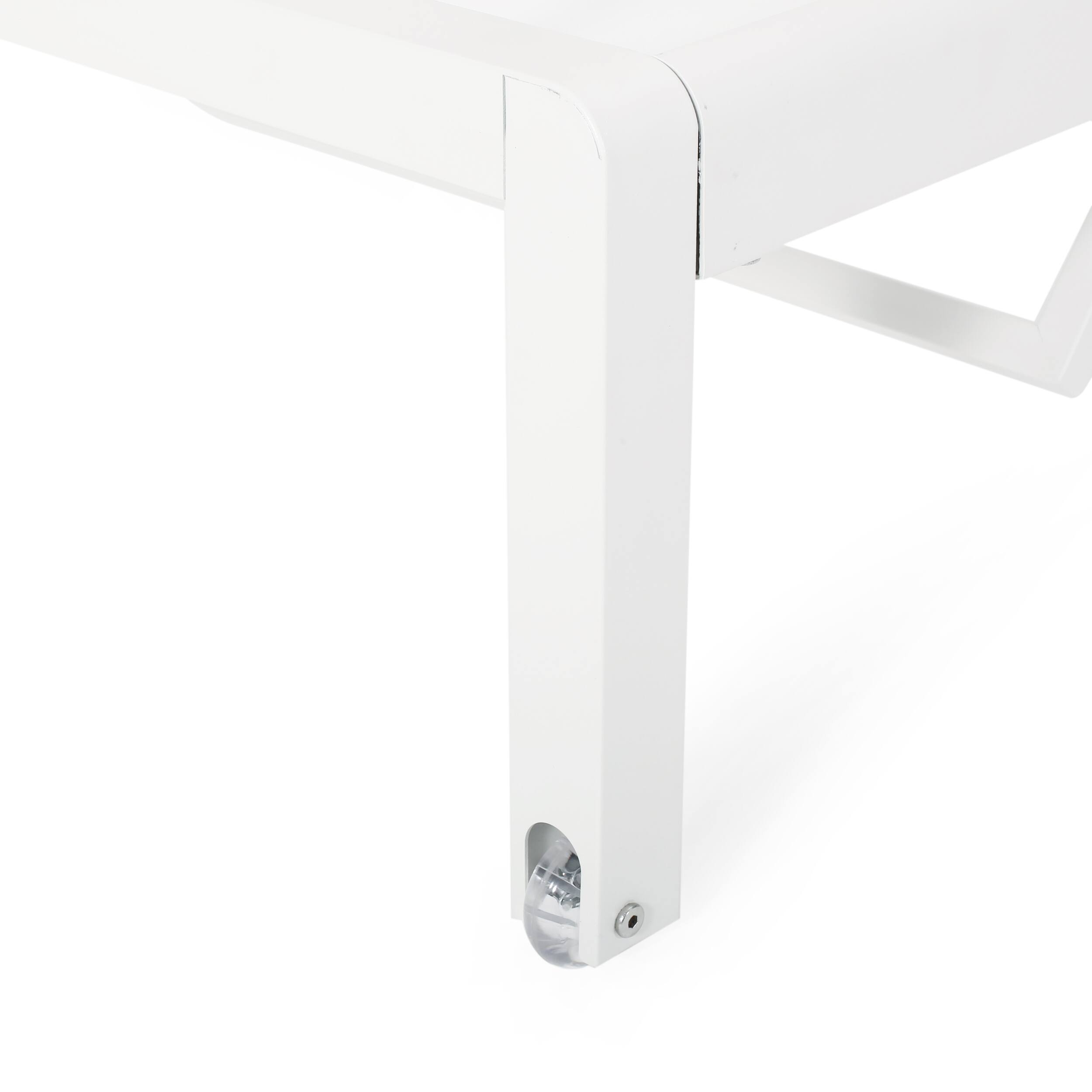 Alt View 9. Ecooso - Set of 2 Adjustable Aluminum Chaise Lounges，Breathable Mesh, 5 Recline Positions, Wheels for Easy Mobility - White.