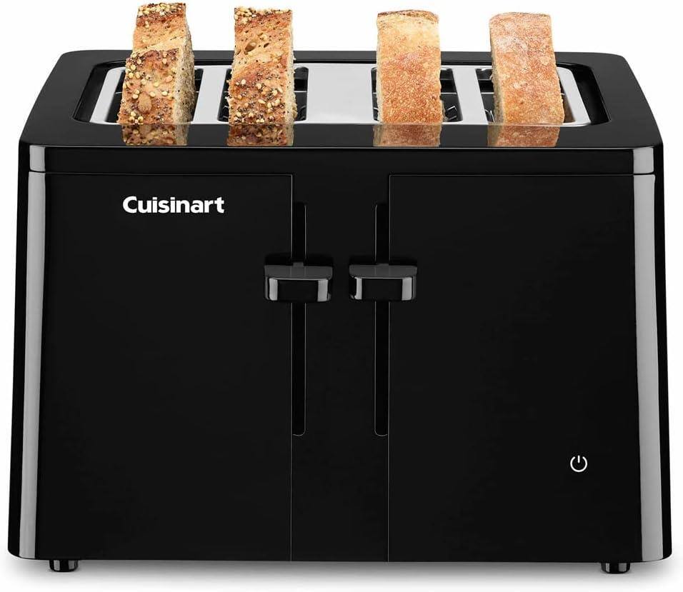 Alt View 3. Cuisinart - Refurbished 4-Slice Touchscreen Toaster CPT-T40 - Black.