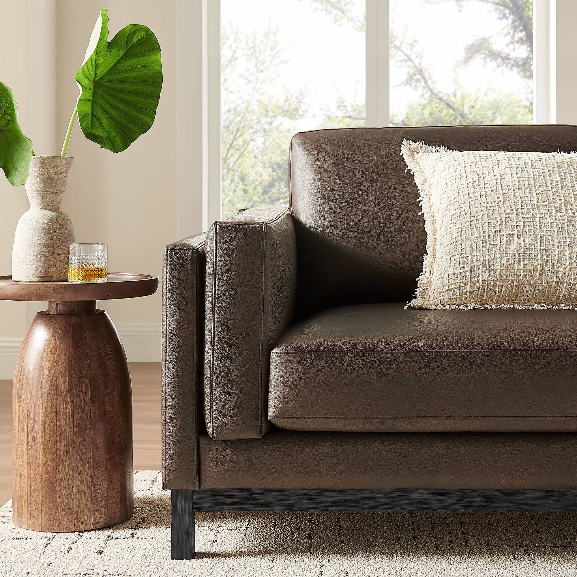 Alt View 9. Modway - Roscoe 81 inch Vegan Leather Sofa by Modway - Espresso.