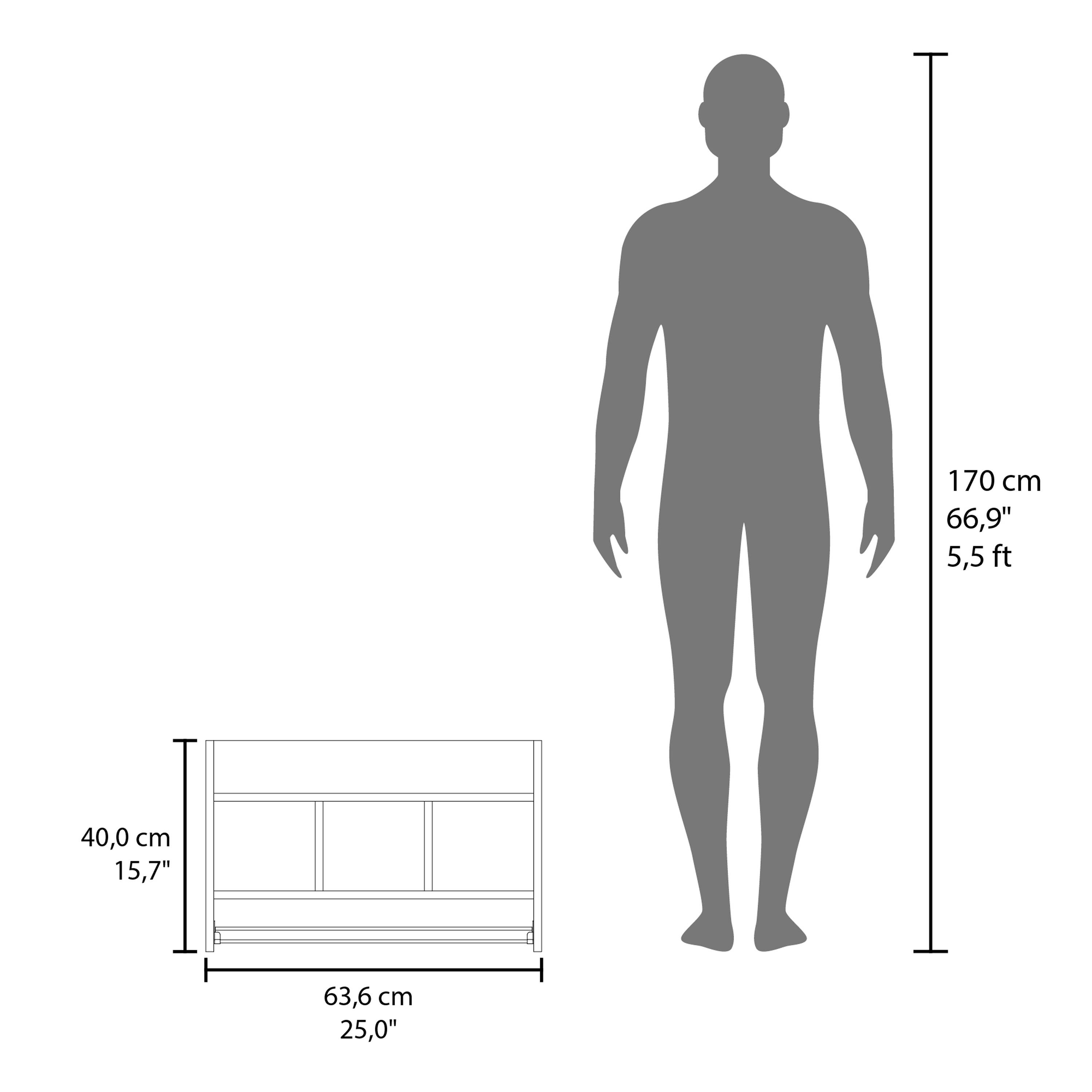 170 cm  
66,9"  
5,5 ft  

40,0 cm  
15,7"  

63,6 cm  
25,0"