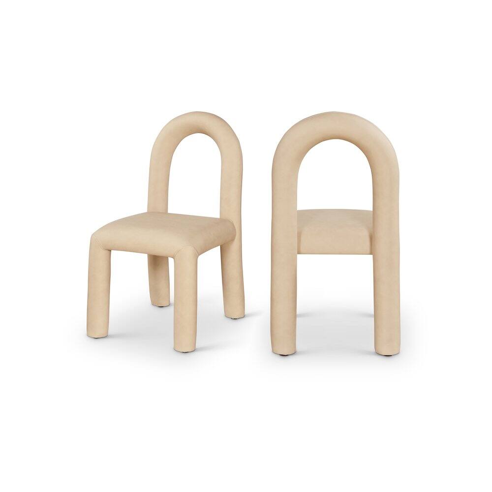 Meridian Furniture - Amari Tan Vegan Leather Dining Chair, Set of 2 - Brown