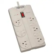 Front. Tripp Lite - Protect It! 8-Outlet Surge Protector - Light Gray.