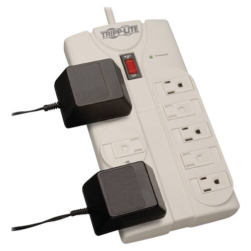 Alt View 11. Tripp Lite - Protect It! 8-Outlet Surge Protector - Light Gray.