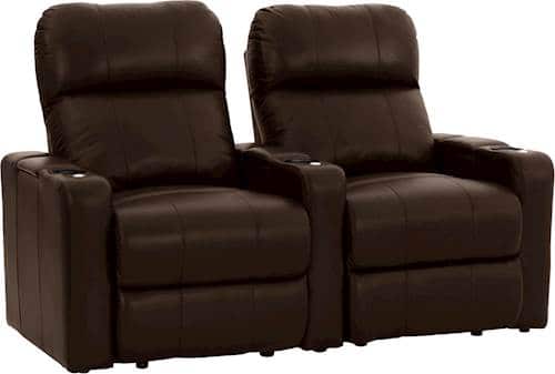Octane Seating - Turbo XL700 2-Seat Straight Power Recline Home Theater Seating - Brown - Larger Front