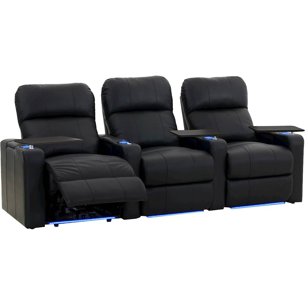 octane seating  turbo xl700 straight 3seat power recline home theater  seating  black