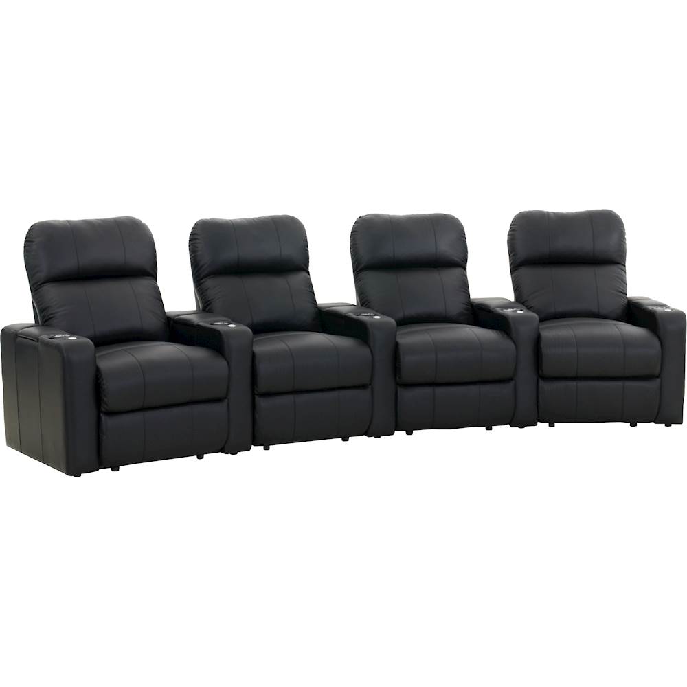 Angle View: Octane Seating - Turbo XL700 Curved 4-Seat Power Recline Home Theater Seating - Black